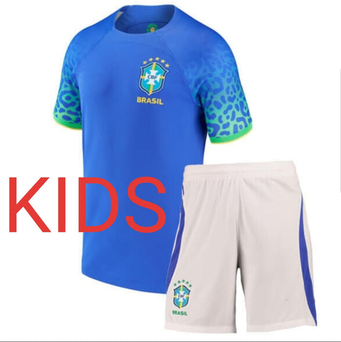 New Brazil Away Blue Azul Premium Soccer Uniform 2023