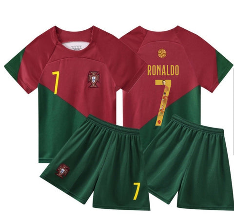 Kids Limited Edition Portugal Ronaldo Premium Soccer Uniform 2023
