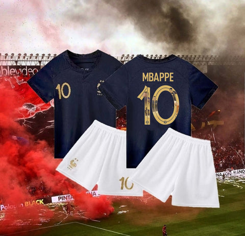 Kids Limited Edition France Mbappe Premium Soccer Uniform 2023