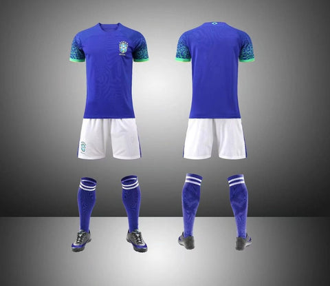 New Brazil Blue Premium Soccer Uniform 2023