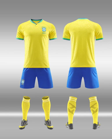 New Brazil Yellow Premium Soccer Uniform 2023