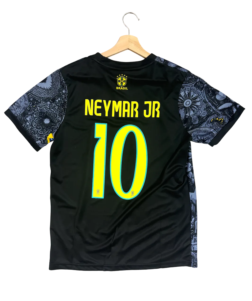 Neymar Jr. Brazil Black Cristo Adult Jersey