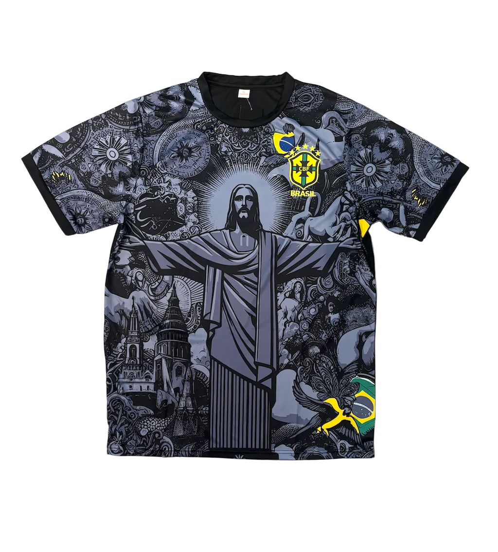 Raphinha Brazil Black Cristo Adult Jersey