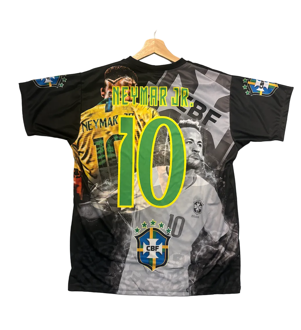 Neymar Jr. Brazil Black Graphic Adult Jersey