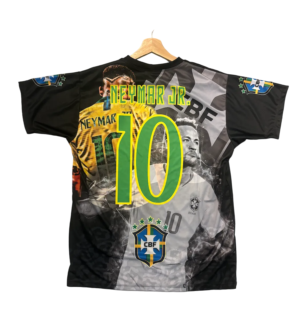 Neymar Jr. Brazil Black Graphic Adult Jersey