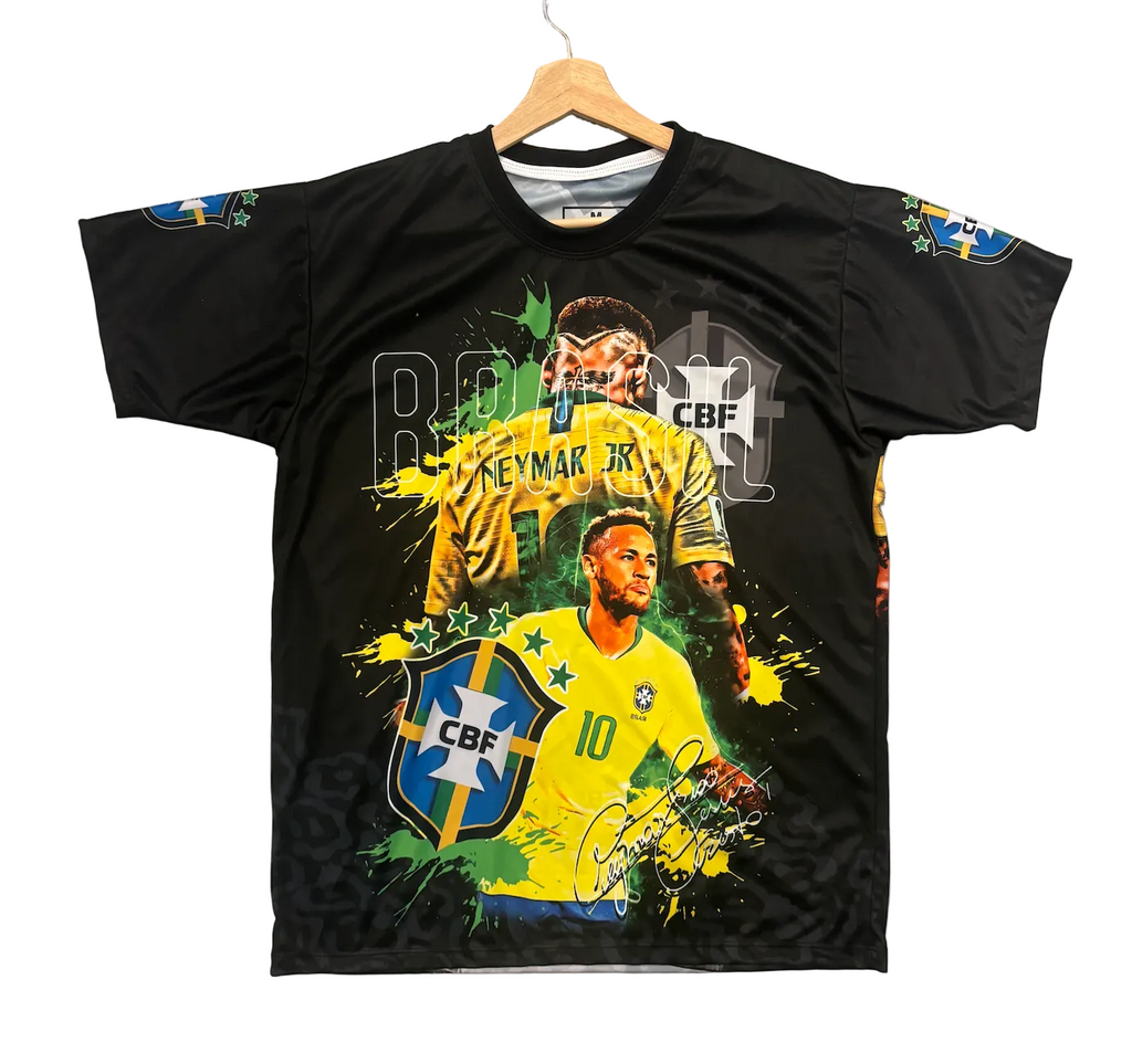 Neymar Jr. Brazil Black Graphic Adult Jersey