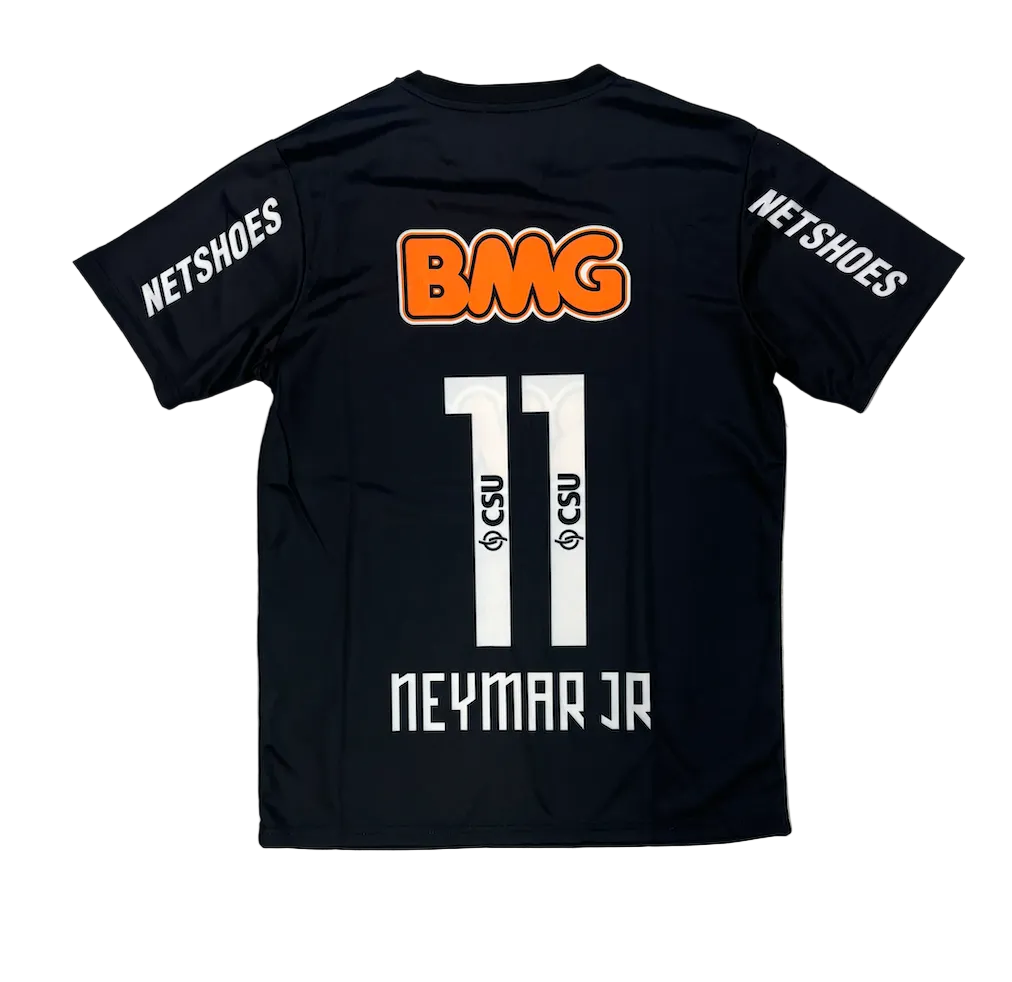 Retro Neymar Jr. Santos de Brazil Black Adult Jersey