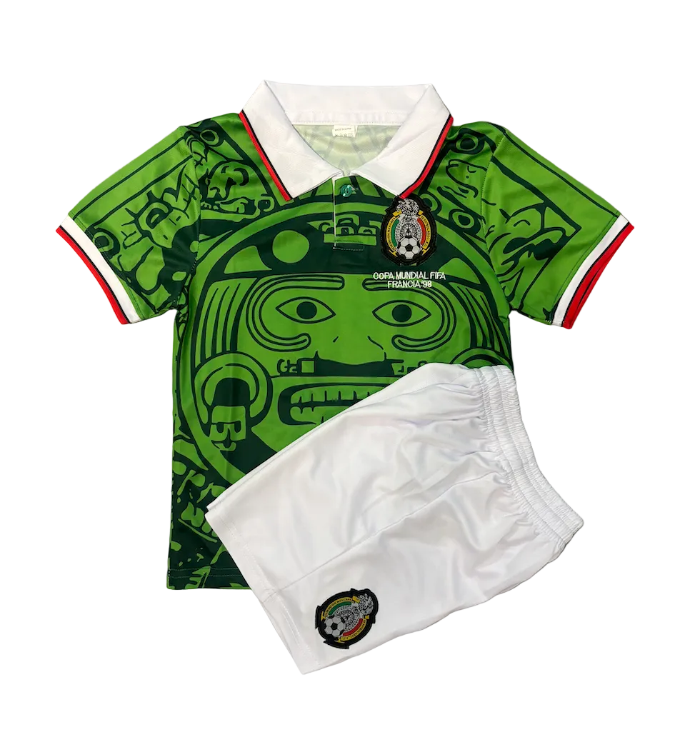 Mexico Retro 1998 World Cup Home Kids Kit
