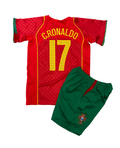 Cristiano Ronaldo Retro Portugal Home Kids Kit