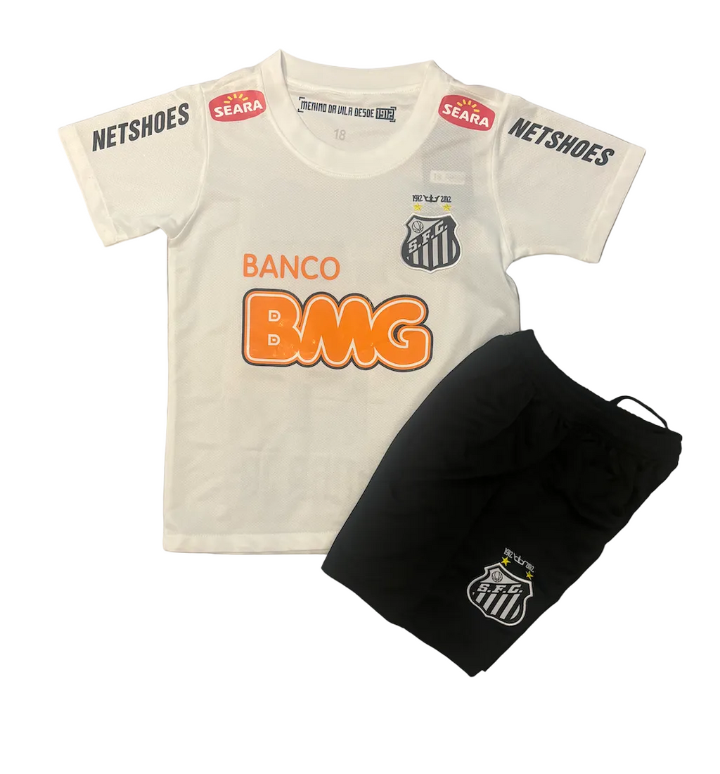 Retro Neymar Jr. Santos de Brazil Home Kids Kit