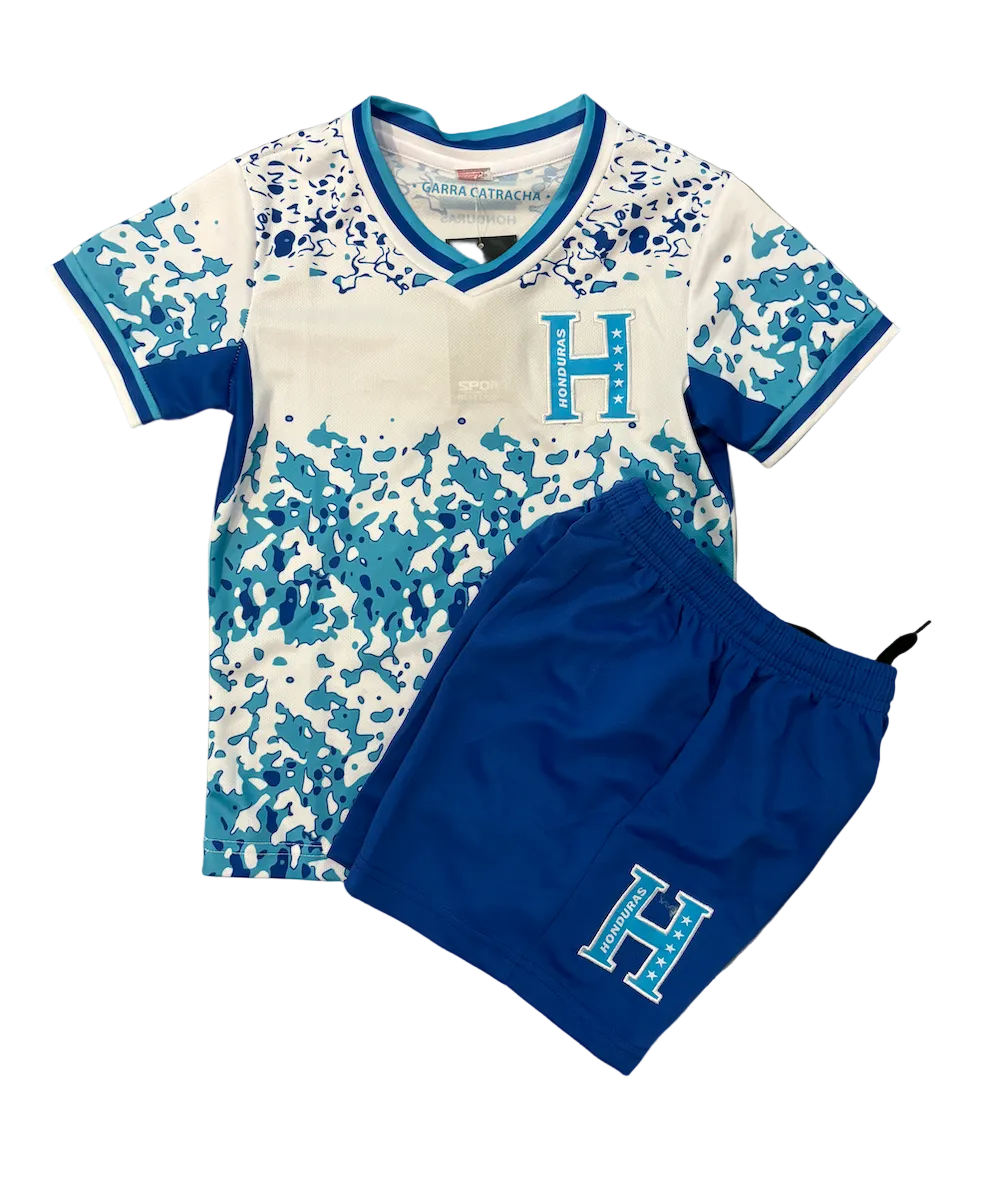 Honduras Camo Blue and White Kids Kit