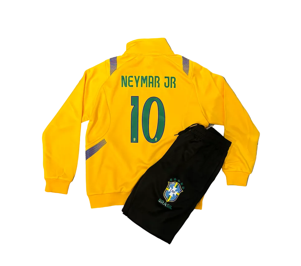 Neymar Jr. Brazil Yellow Adult Zip Up Tracksuit Warm Up