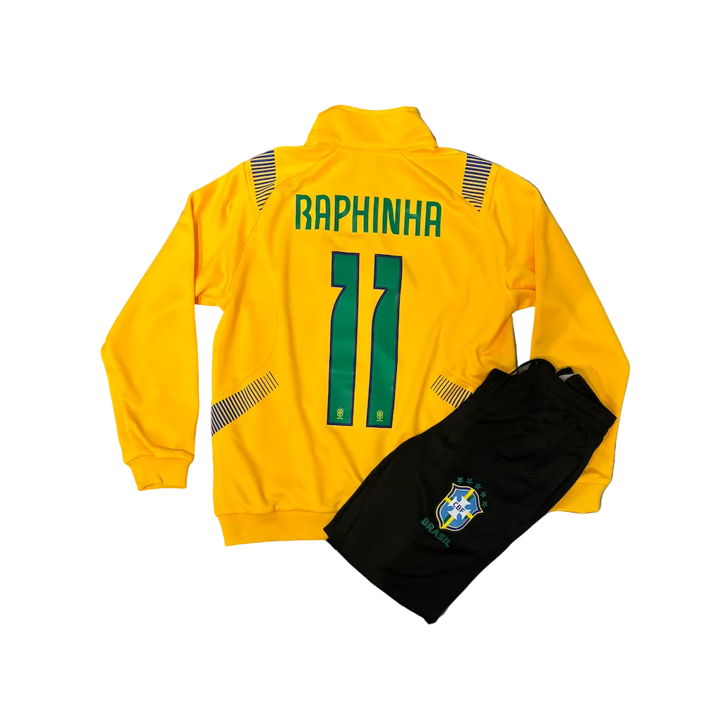 Raphinha Brazil Yellow Adult Zip Up Tracksuit Warm Up