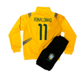 Ronaldinho Brazil Yellow Adult Zip Up Tracksuit Warm Up