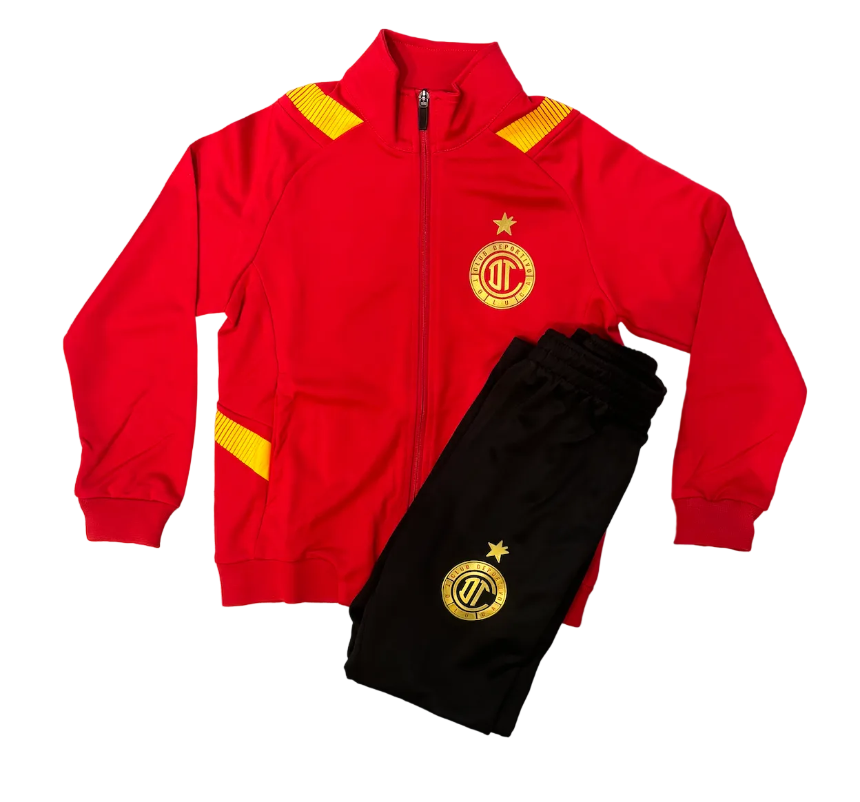 Toluca Red Kids Zip Up Tracksuit Warm Up
