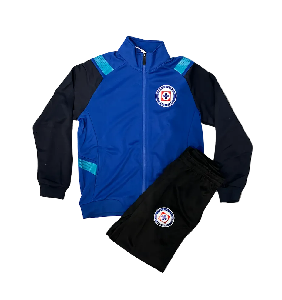 Cruz Azul Blue Kids Zip Up Tracksuit Warm Up