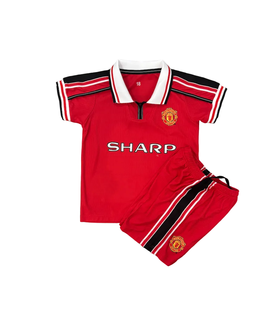 Retro David Beckham Home Manchester United Kids Kit