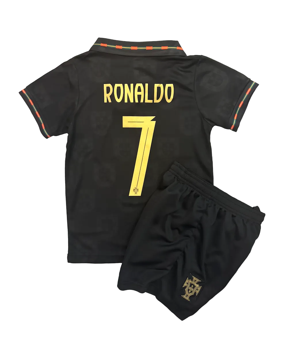 Cristiano Ronaldo Black Portugal Kids Kit
