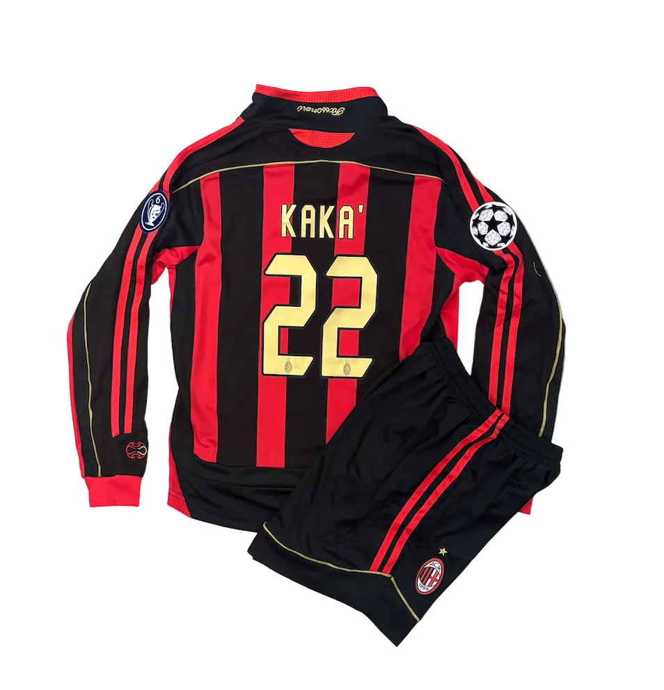 Retro Kaka AC Milan Home Long Sleeve Kids Kit