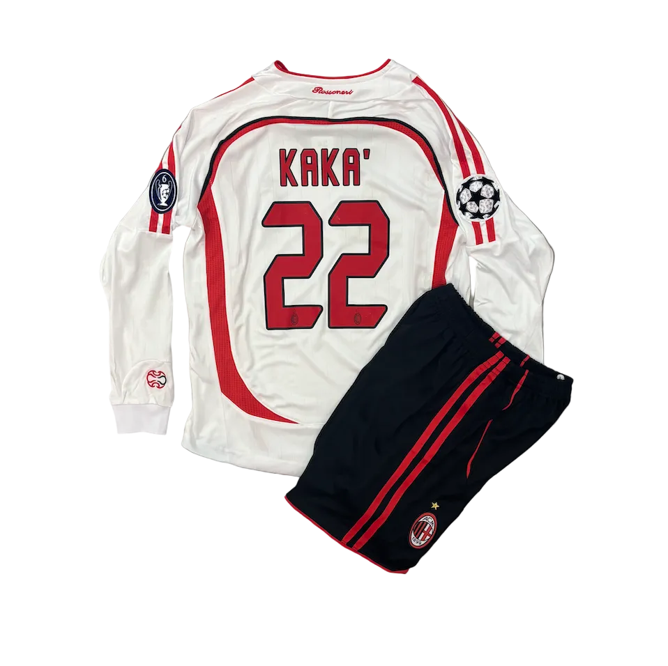 Retro Kaka AC Milan Away Long Sleeve Kids Kit