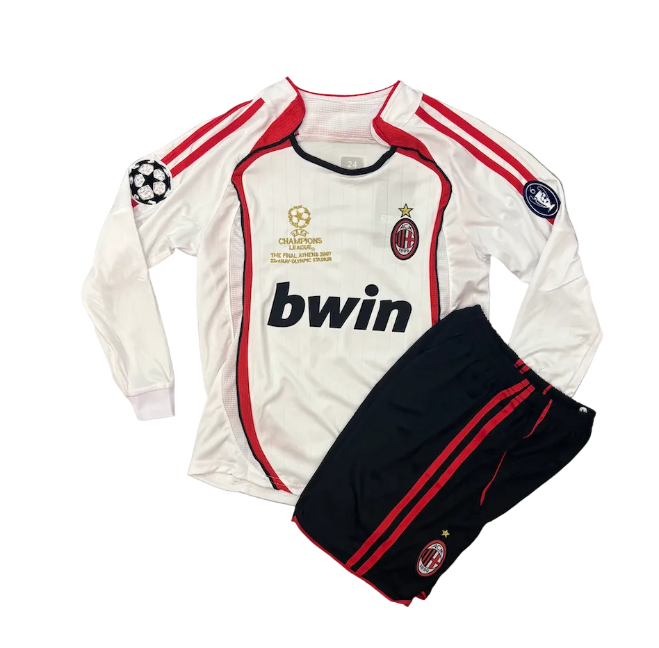 Retro Kaka AC Milan Away Long Sleeve Kids Kit
