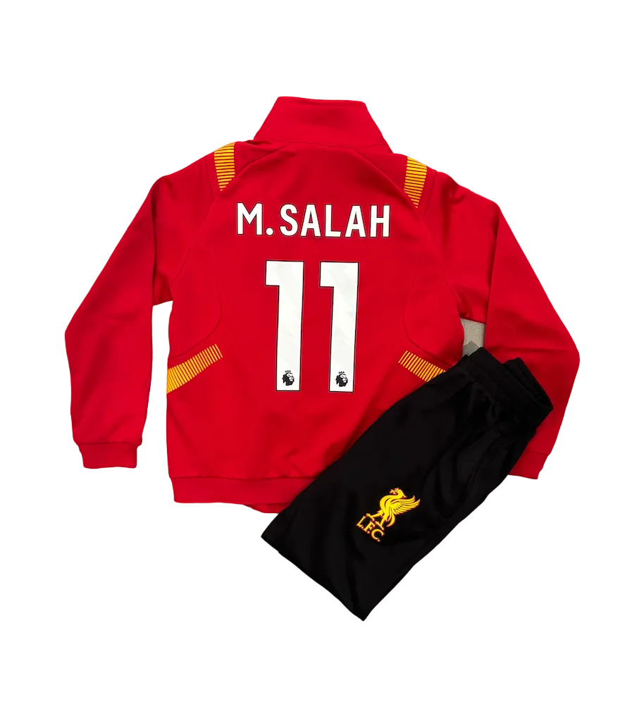 Mohamed Salah Liverpool Red Kids Zip Up Tracksuit Warm Up