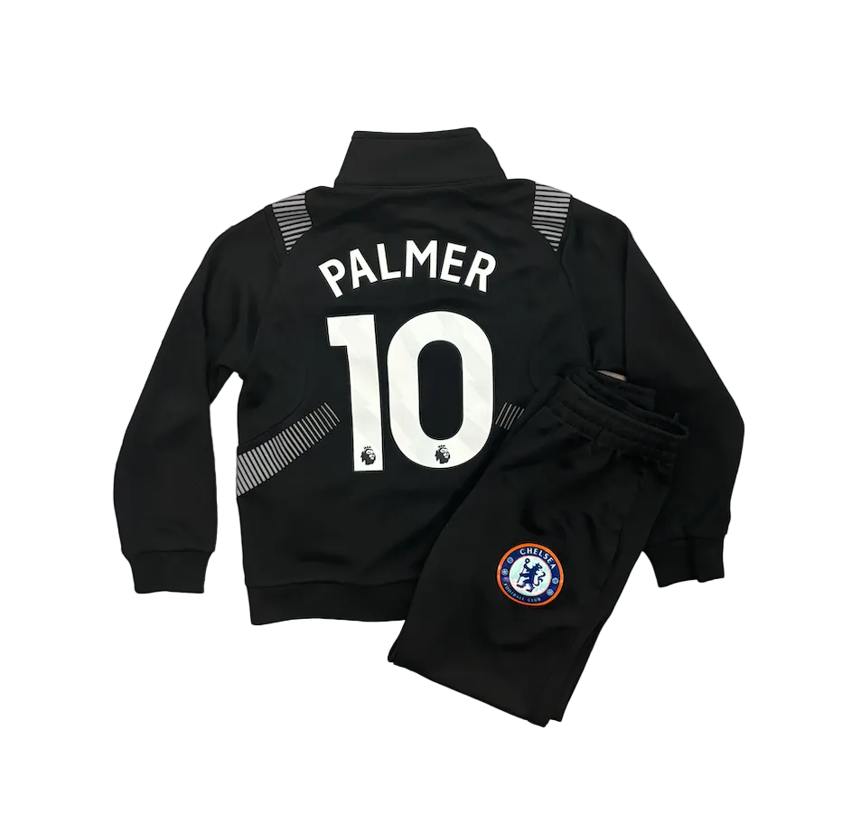 Cole Palmer Chelsea Black Kids Zip Up Tracksuit Warm Up