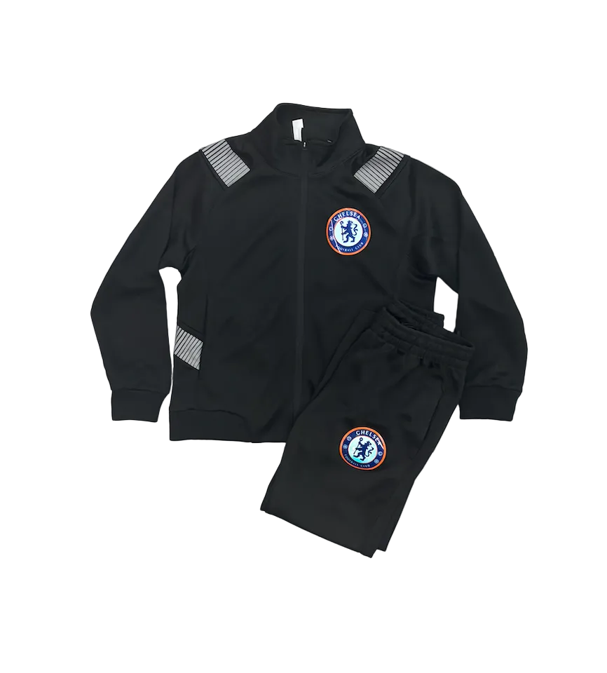 Cole Palmer Chelsea Black Kids Zip Up Tracksuit Warm Up