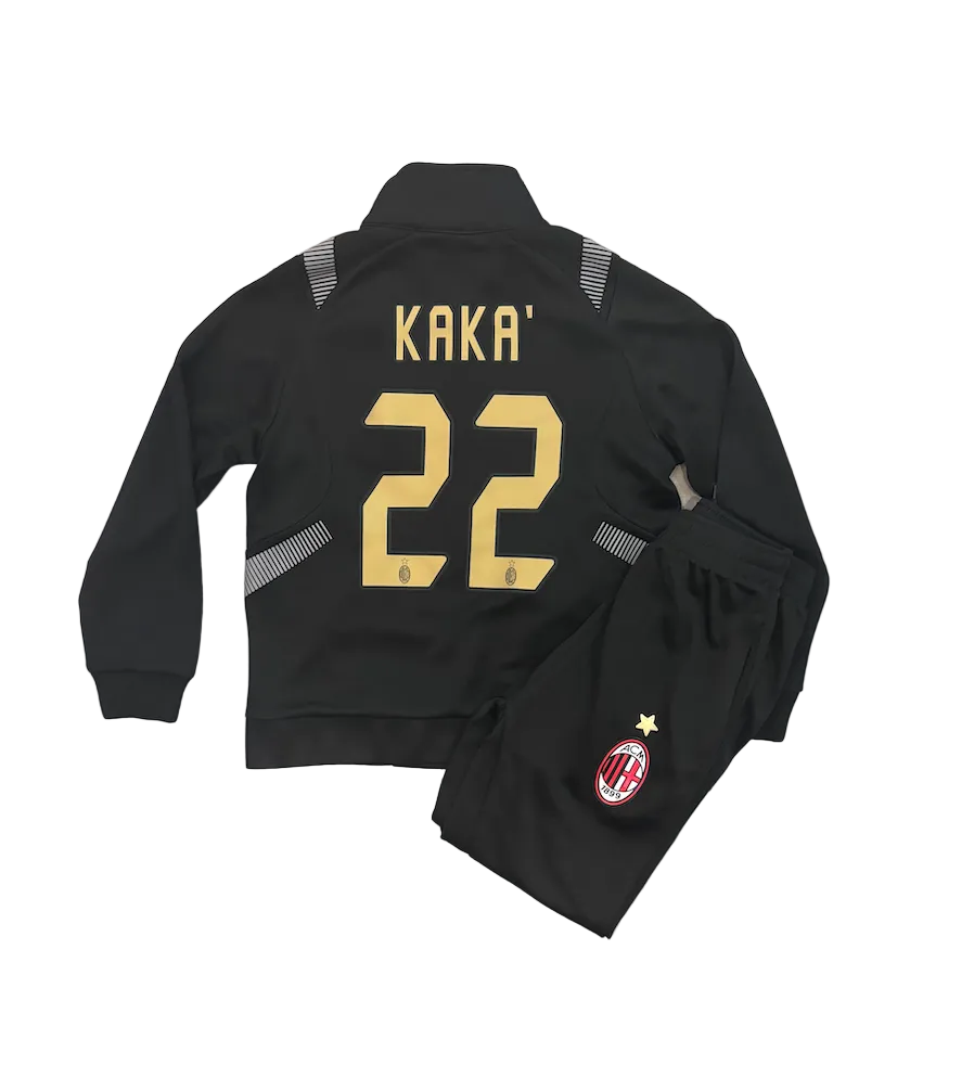 Kaka AC Milan Black Kids Zip Up Tracksuit Warm Up