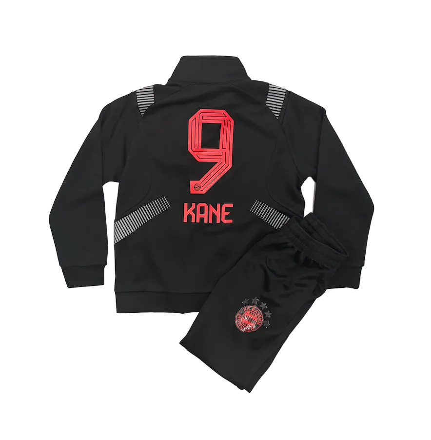 Harry Kane Bayern Munchen Black Kids Zip Up Tracksuit Warm Up