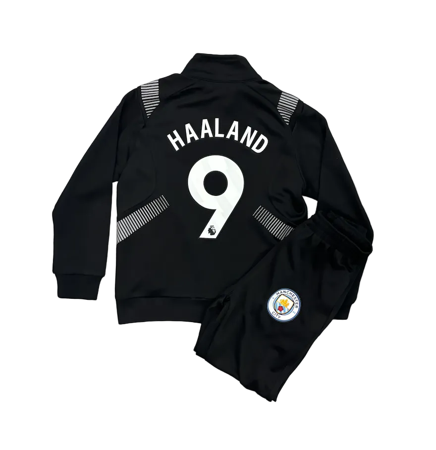 Erling Haaland Manchester City Black Adult Zip Up Tracksuit Warm Up