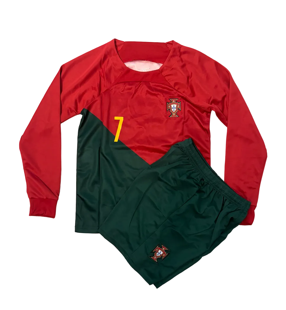 Cristiano Ronaldo Portugal Home Long Sleeve Kids Kit