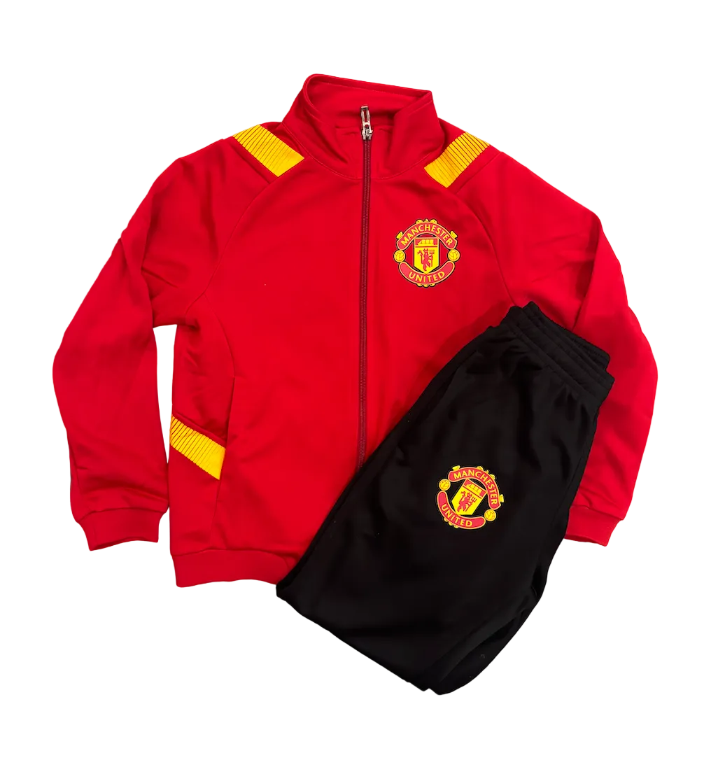 Cristiano Ronaldo Manchester United Red Kids Zip Up Tracksuit Warm Up