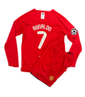 Retro Cristiano Ronaldo Manchester United Home Long Sleeve Kids Kit