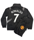 Cristiano Ronaldo Manchester United Black Kids Zip Up Tracksuit Warm Up