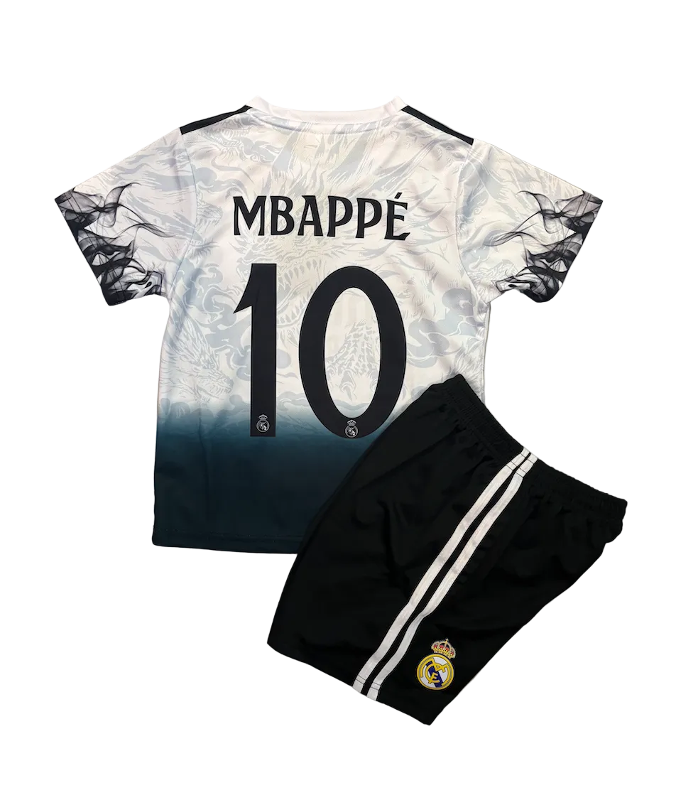 Kylian Mbappe Real Madrid Dragon Blue Kids Kit