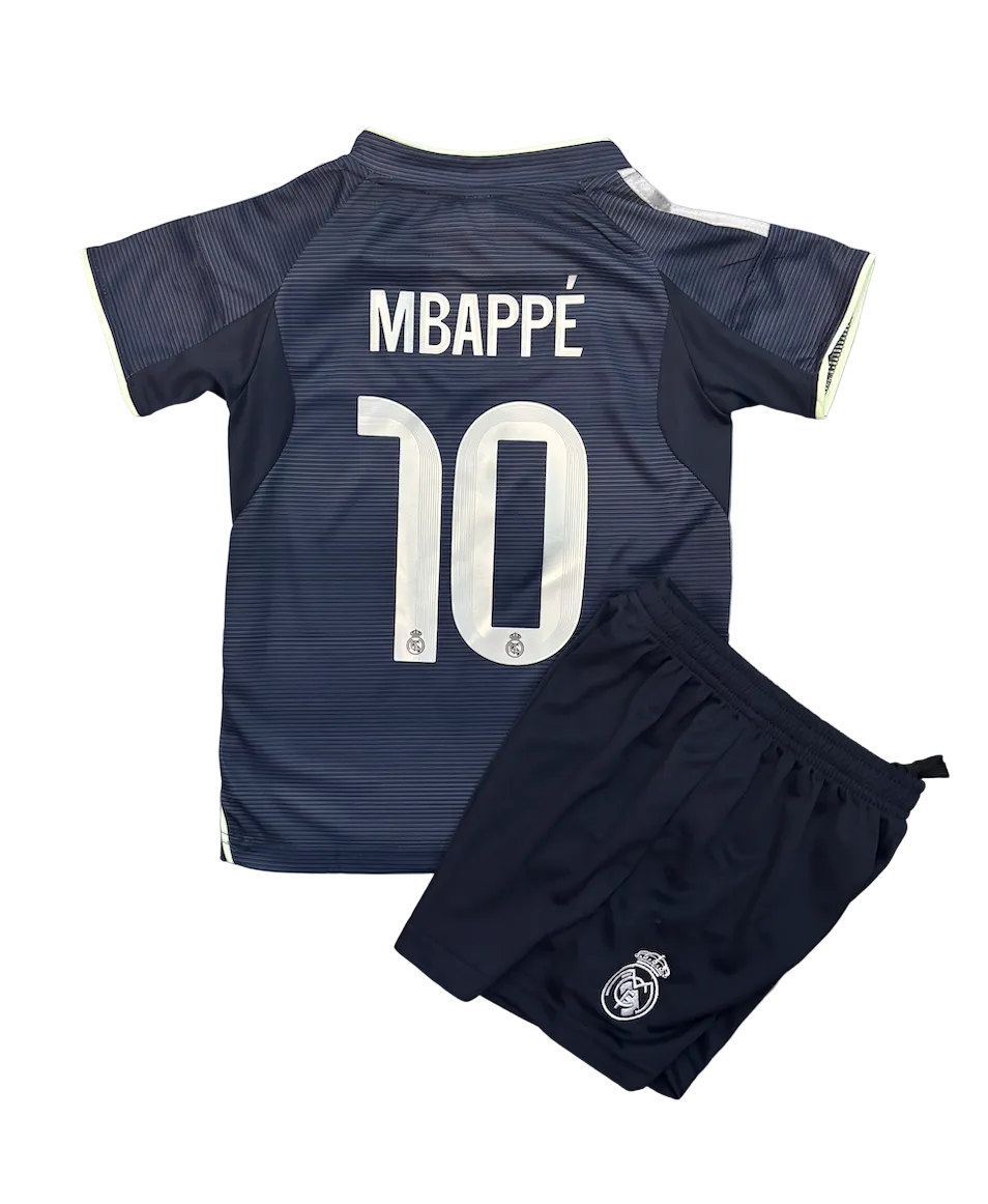 Kylian Mbappe Real Madrid Away Kids Kit