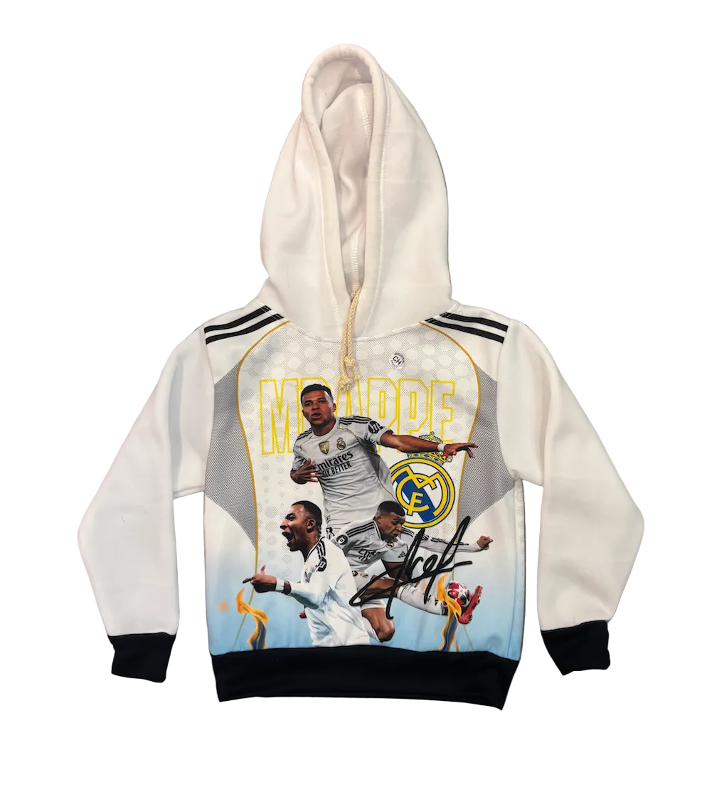 Kylian Mbappe Real Madrid Graphic Kids Hoodie