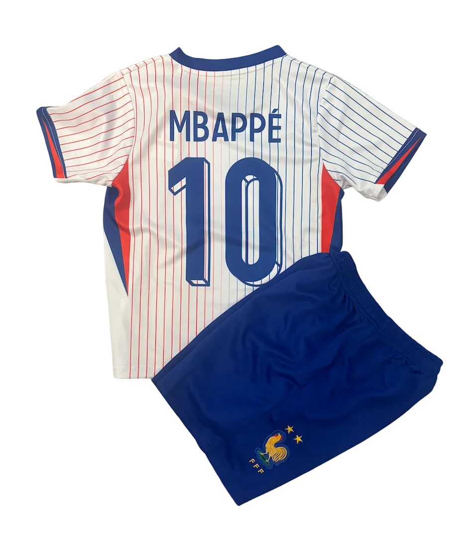 Kylian Mbappe France Away Kids Kit