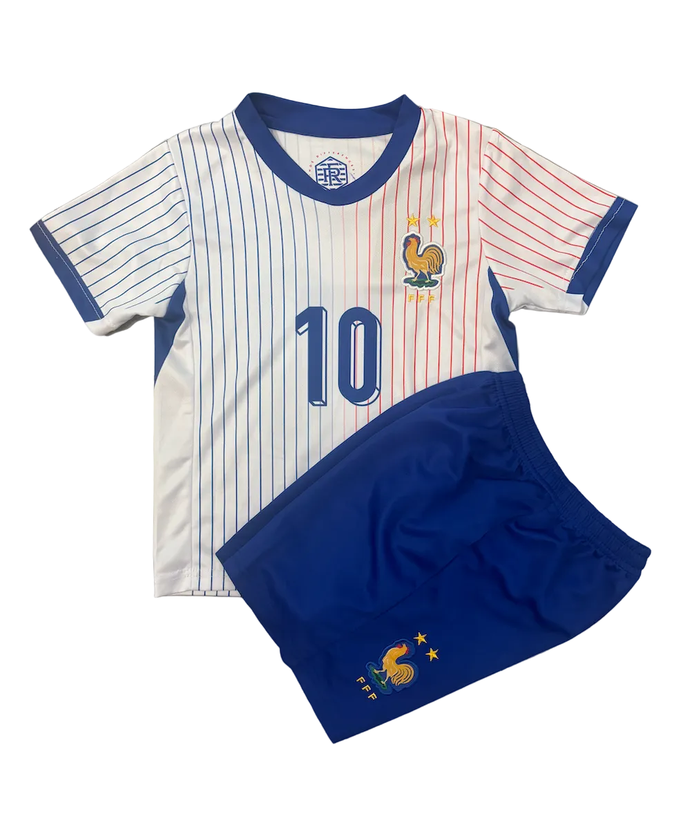 Kylian Mbappe France Away Kids Kit