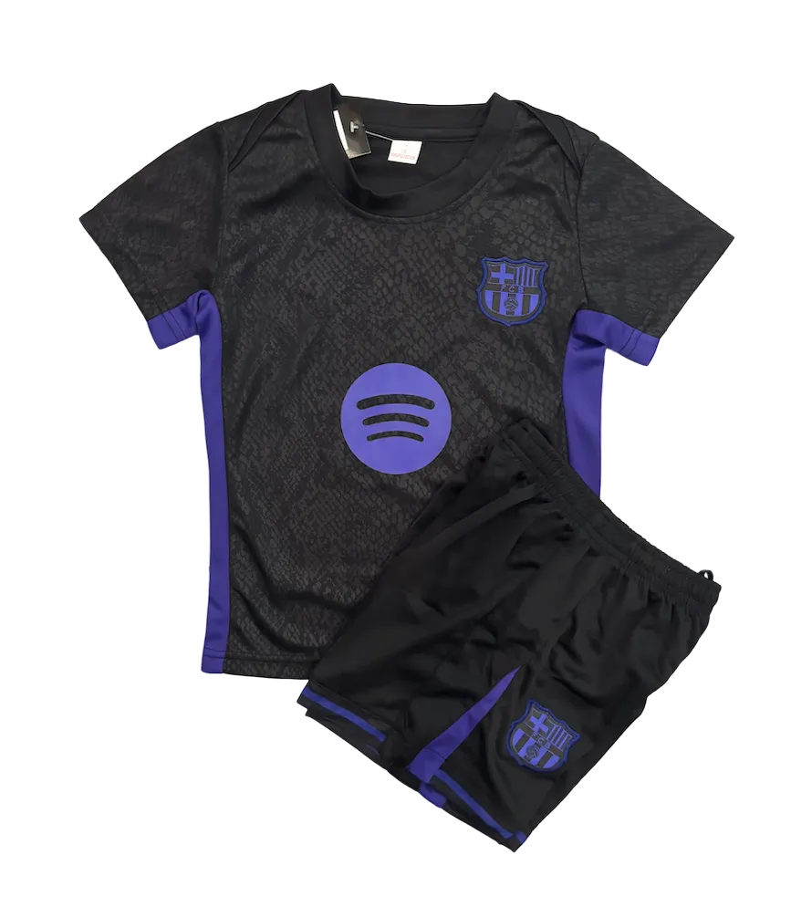 Lamine Yamal Barcelona Purple and Black Kids Kit