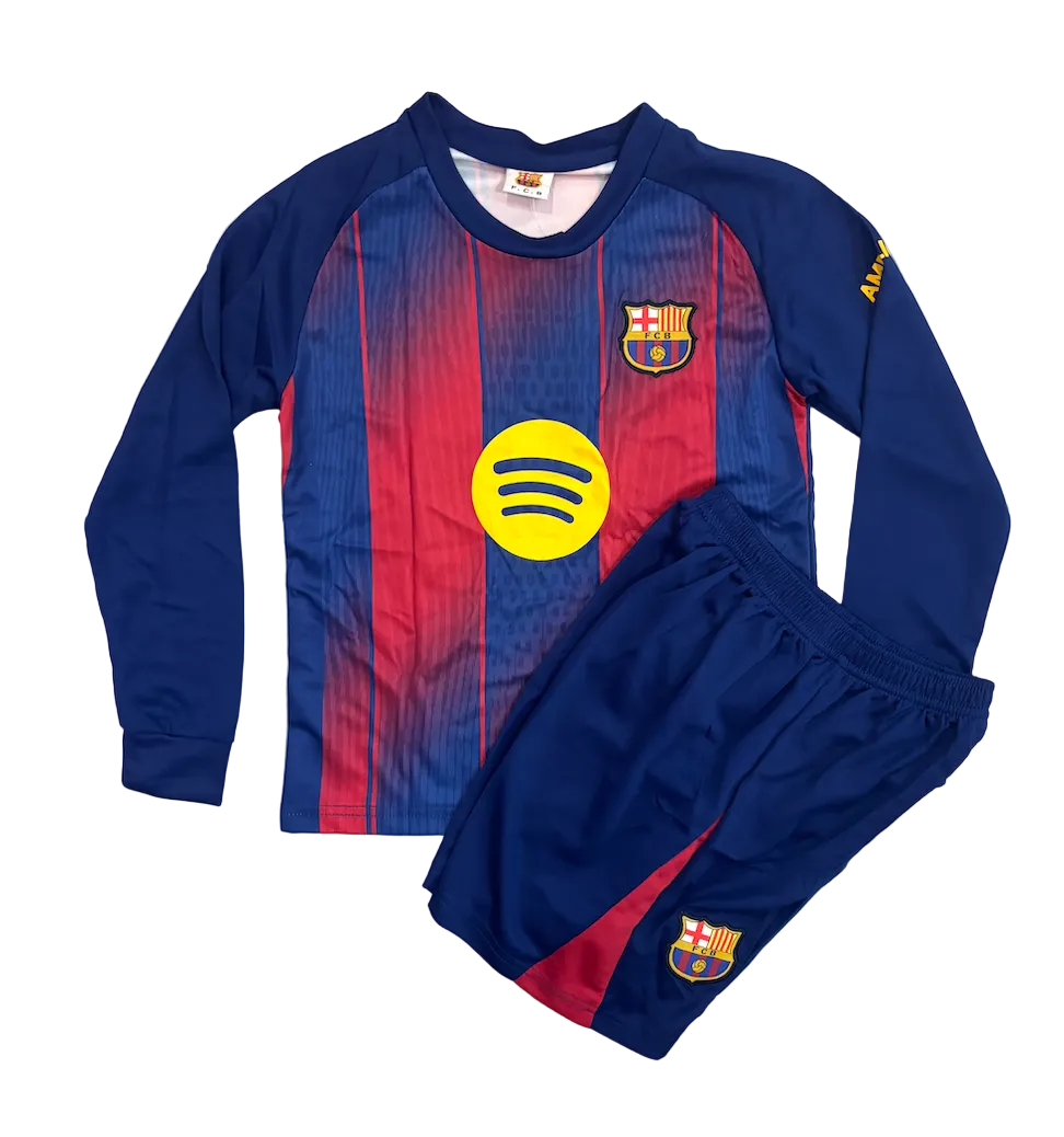 Lamine Yamal Barcelona Home Long Sleeve Kids Kit