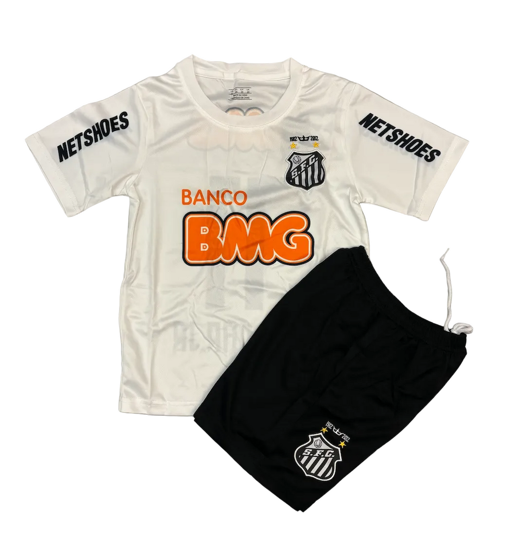 Retro Neymar Jr. Santos de Brazil Home Kids Kit
