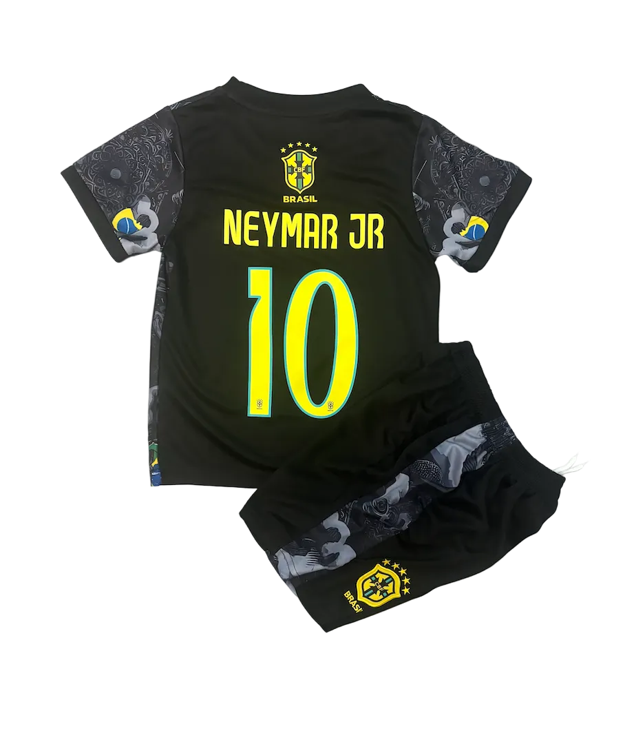 Neymar Jr. Brazil Cristo Black Kids Kit