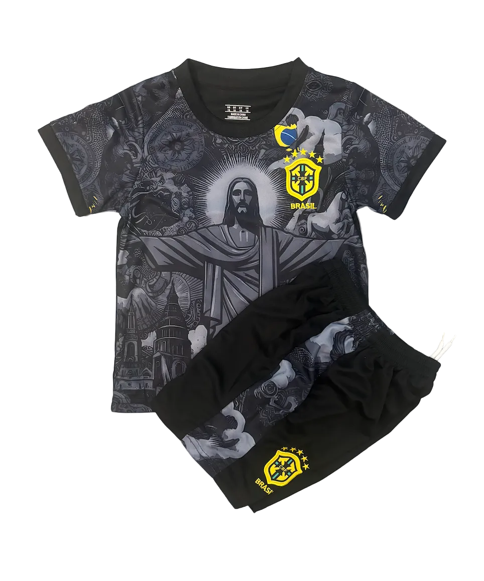 Neymar Jr. Brazil Cristo Black Kids Kit