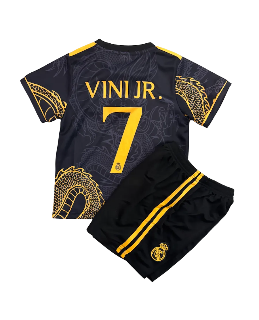 Vini Jr. Real Madrid Black Dragon Kids Kit
