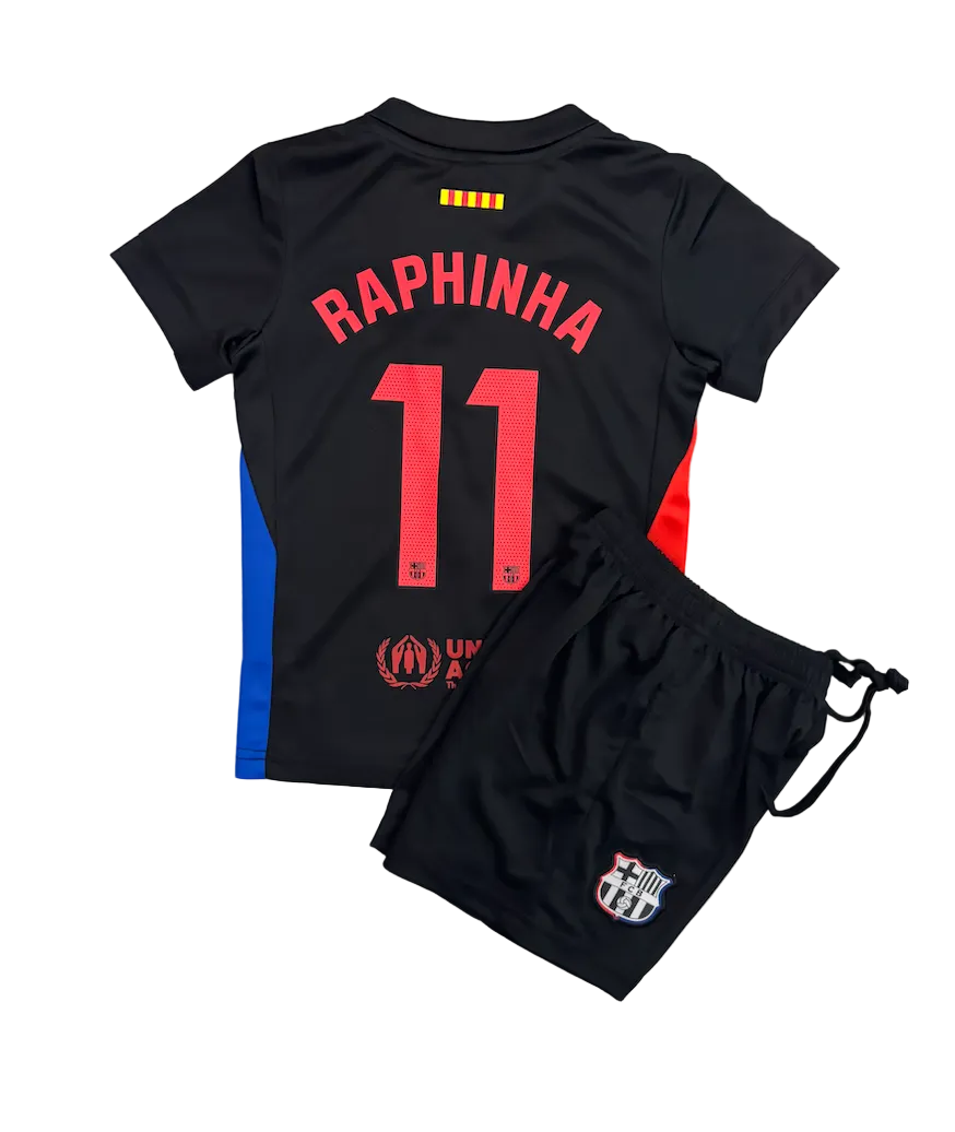 Raphinha Barcelona Black Kids Kit