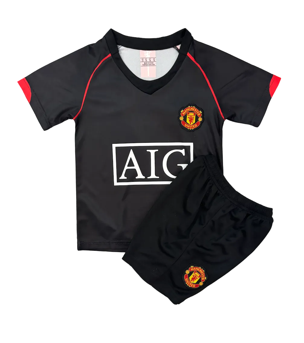 Retro Cristiano Ronaldo Manchester United Black Kids Kit