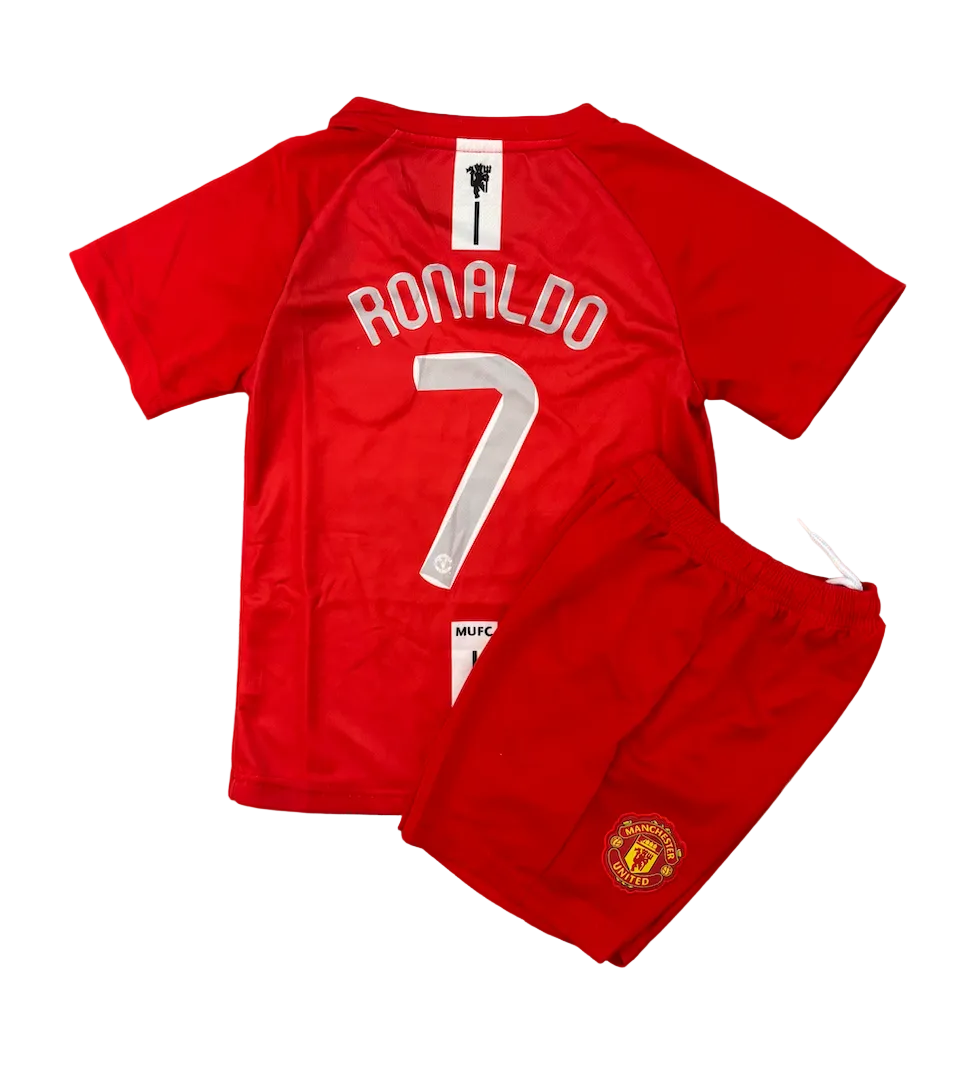 Retro Cristiano Ronaldo Manchester United Home Kids Kit