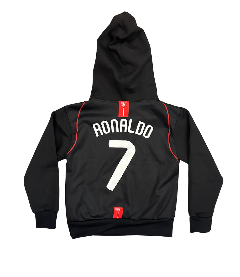 Cristiano Ronaldo Manchester United Black Kids Hoodie